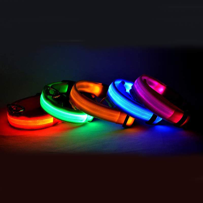LED Glow Pet Safety Collar – Adjustable Rechargeable Night Collar for Dogs & Cats