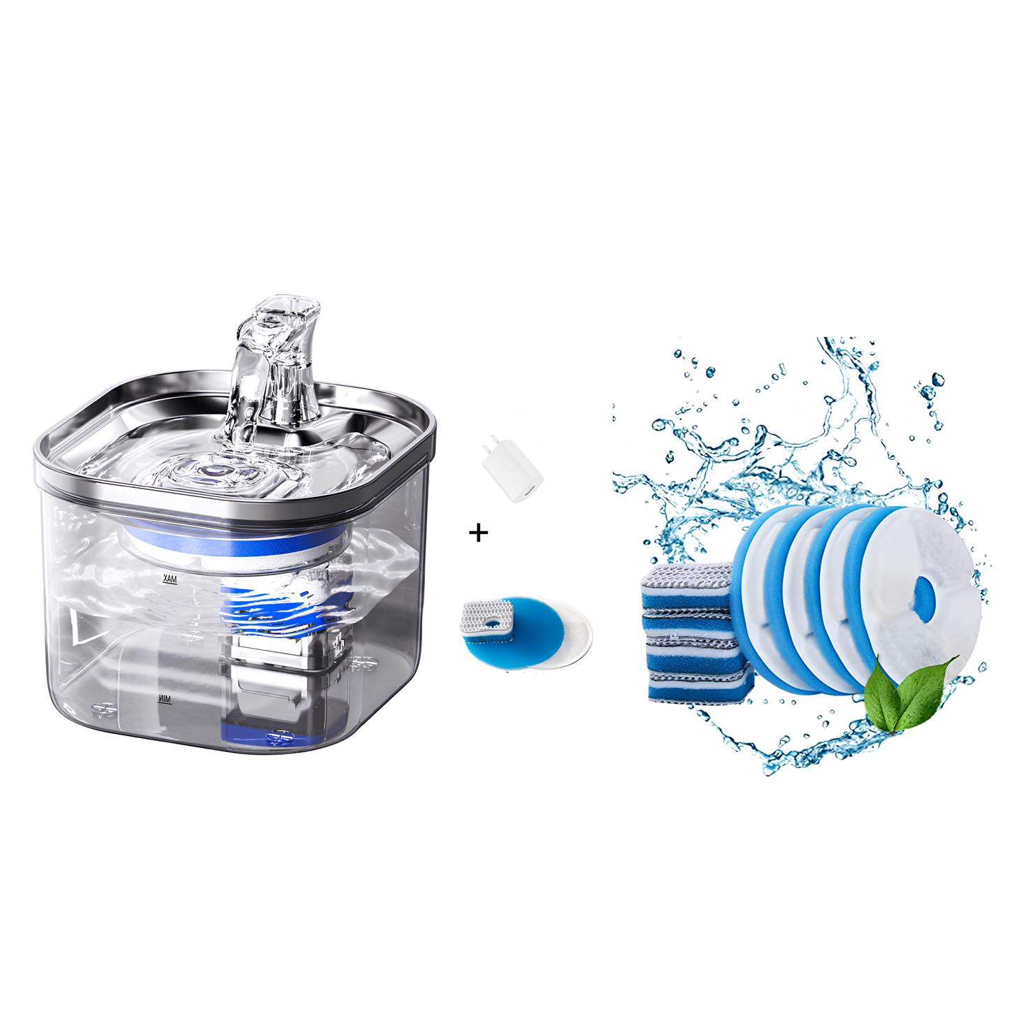 Stainless Steel Pet Water Fountain – 2L Automatic Circulating Water Dispenser for Cats & Dogs