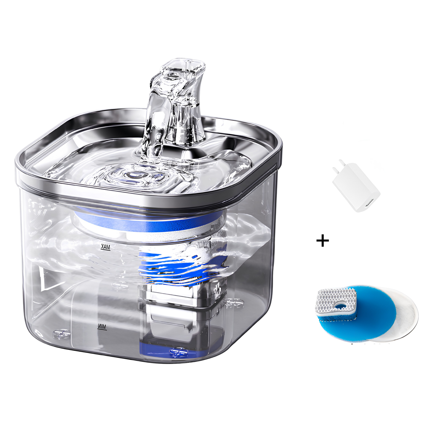 Stainless Steel Pet Water Fountain – 2L Automatic Circulating Water Dispenser for Cats & Dogs